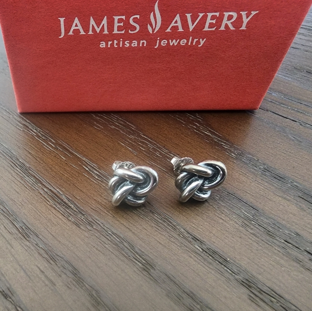 James Avery Retired Silver Love Knot Stud Earrings